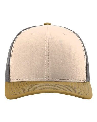 Buy mink-beige-charcoal-amber-gold Richardson 112 - Personalized Snapback Trucker Cap