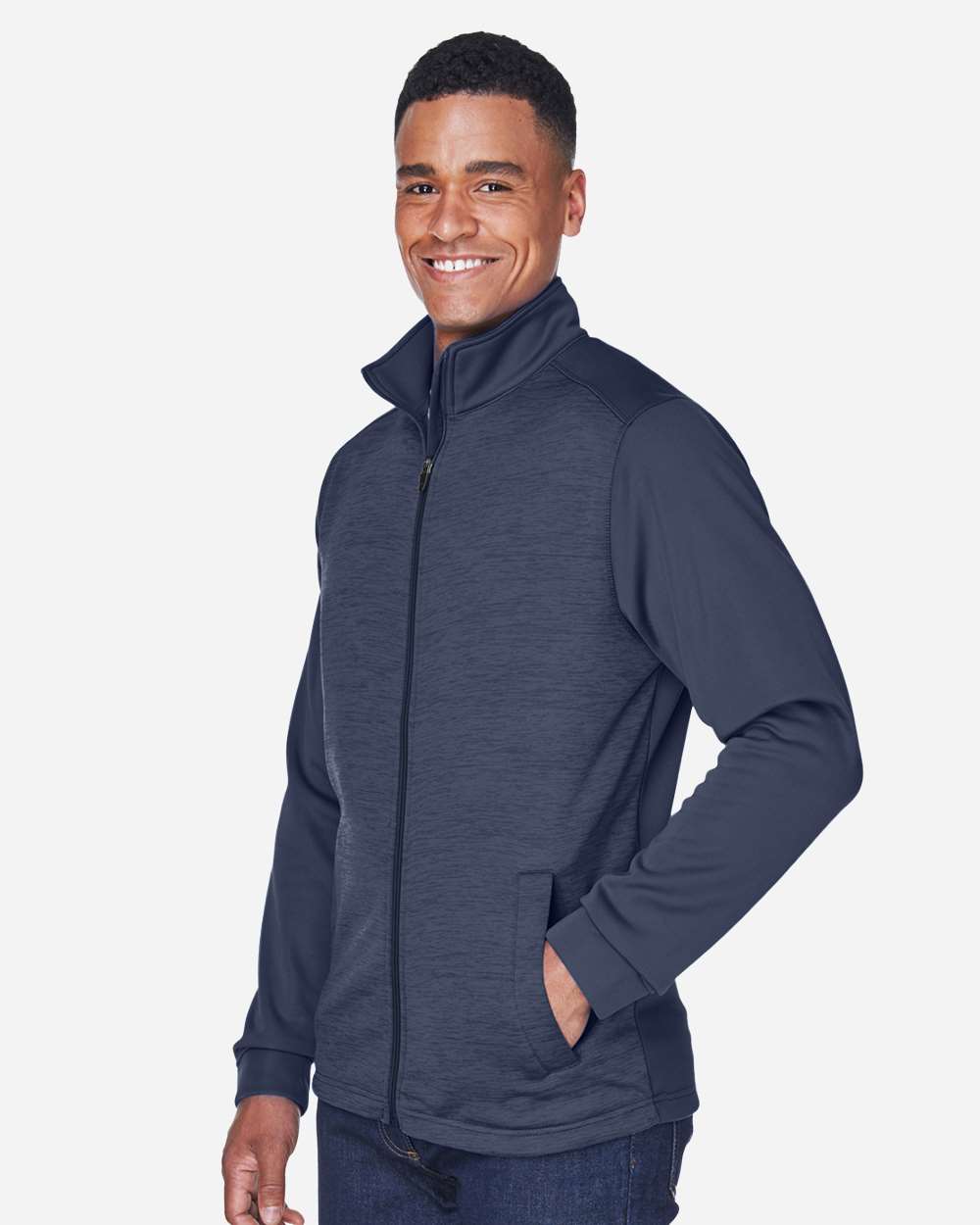 Devon & Jones Men's Mélange Fleece Full-Zip jacket