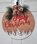 Christmas Door Hanger 18" X-mas trees, front door decor, makes a great gift image 7