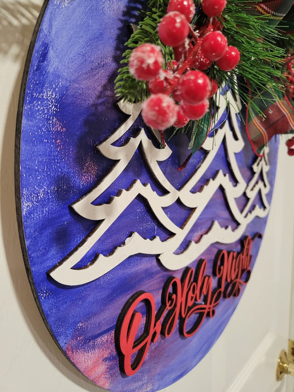 Christmas Door Hanger 18" X-mas trees, front door decor, makes a great gift image 10