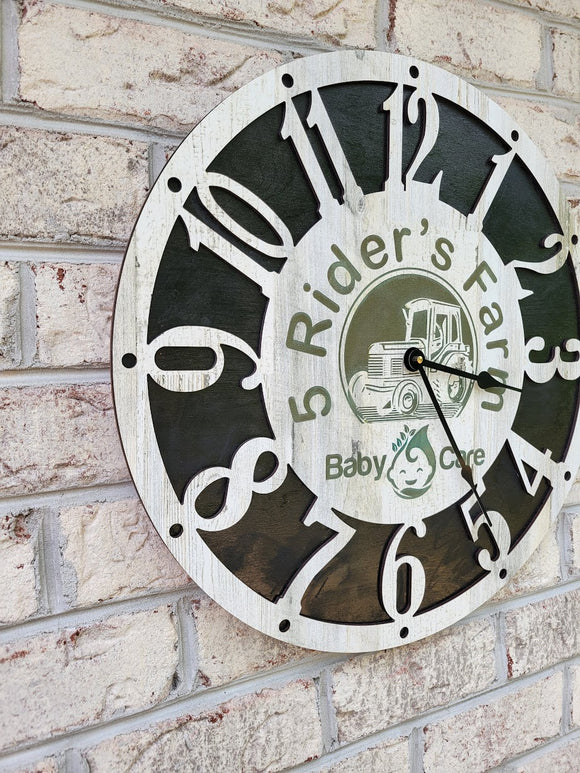 Wall clock 19.75 inches, natural wood color dial, quiet mechanism