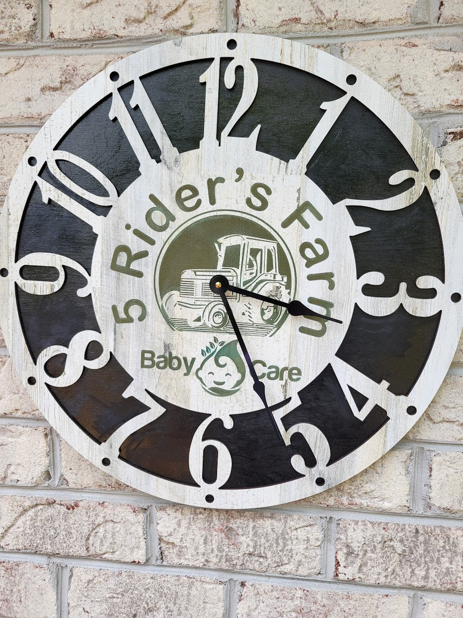Wall clock 19.75 inches, natural wood color dial, quiet mechanism