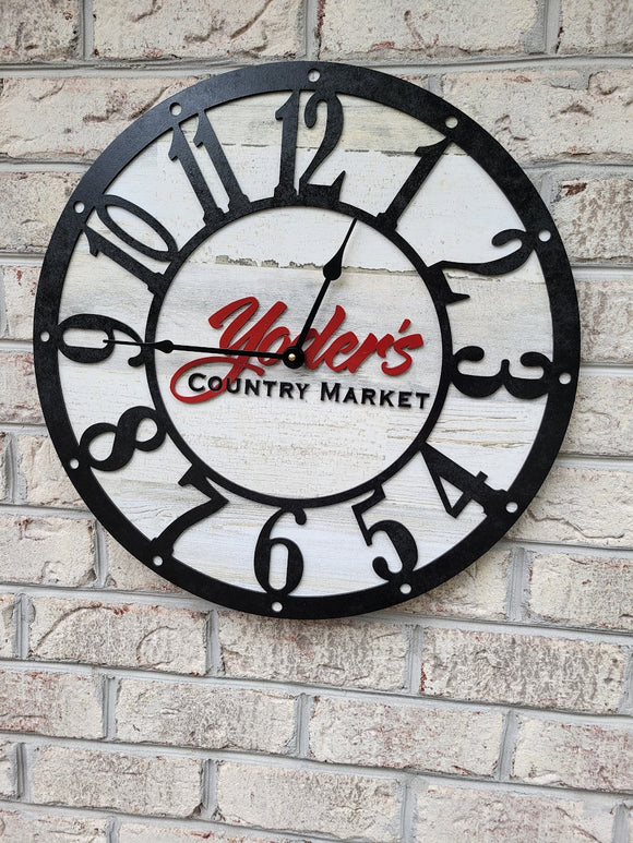 Wall clock 19.75 inches, natural wood color dial, quiet mechanism