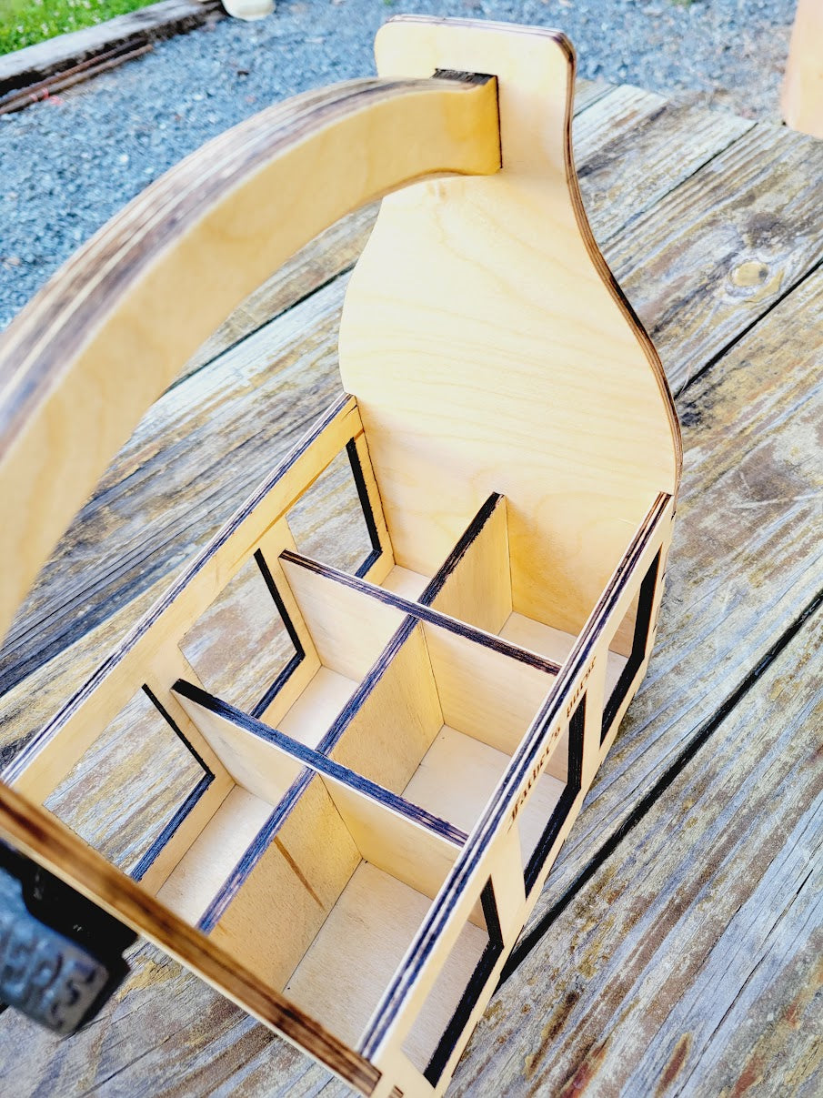 Personalized Wood Beer Caddy with Bottle Opener
