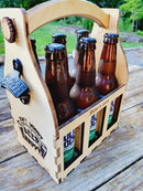 Personalized Wood Beer Caddy with Bottle Opener-8