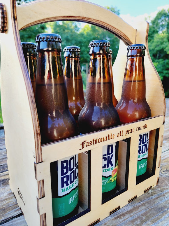 Personalized Wood Beer Caddy with Bottle Opener