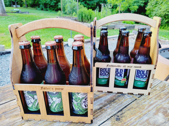Personalized Wood Beer Caddy with Bottle Opener