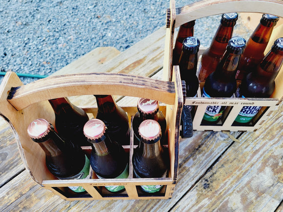 Personalized Wood Beer Caddy with Bottle Opener
