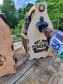 Personalized Wood Beer Caddy with Bottle Opener-19