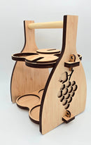 Handcrafted Wooden Wine Carrier with glass holder-9