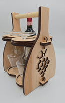 Handcrafted Wooden Wine Carrier with glass holder-20