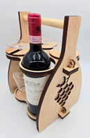 Handcrafted Wooden Wine Carrier with glass holder-14
