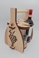 Handcrafted Wooden Wine Carrier with glass holder-21