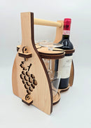 Handcrafted Wooden Wine Carrier with glass holder-22