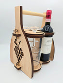 Handcrafted Wooden Wine Carrier with glass holder-23