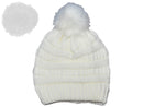 Winter Beanie W/Removable Fur Pom-Pom - Warm Knit Soft Ladies Beanie Hat - 5366 image 4