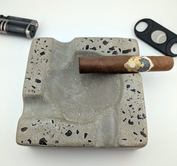 Pinnacle Luxury Concrete Ashtray 6.25 inch round corner square, various colors image 7