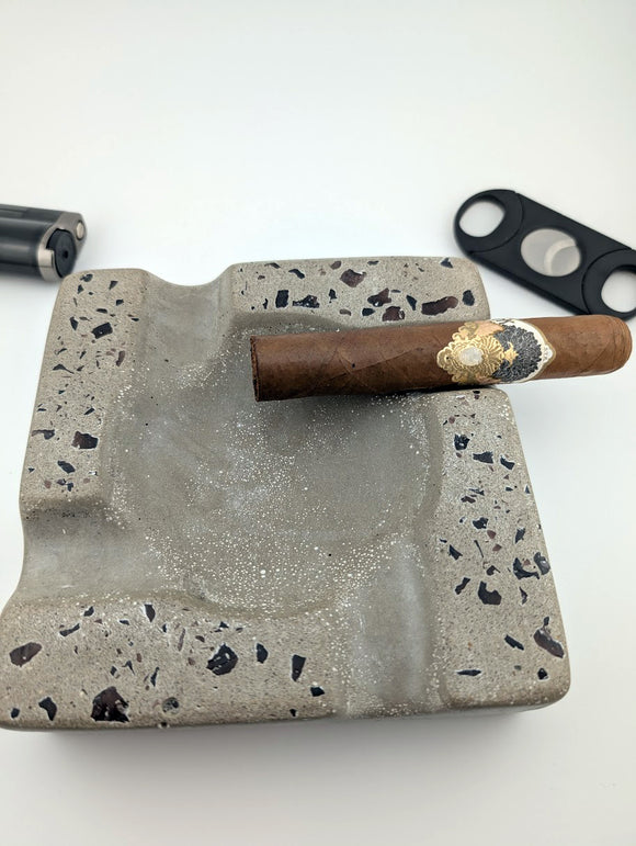 Pinnacle Luxury Concrete Ashtray 6.25 inch round corner square, various colors image 4