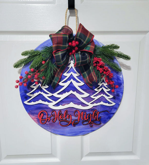 Christmas Door Hanger 18" X-mas trees, front door decor, makes a great gift image 8