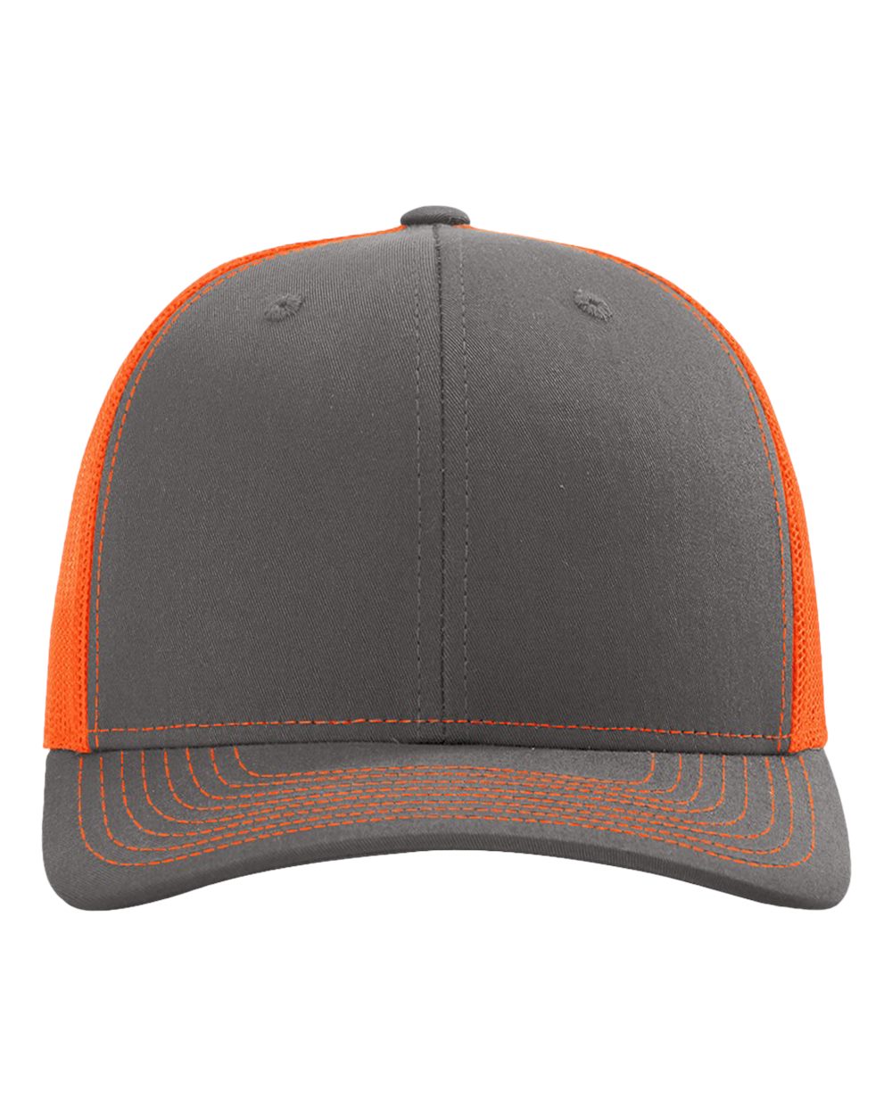 Buy charcoal-neon-orange Richardson 112 - Personalized Snapback Trucker Cap