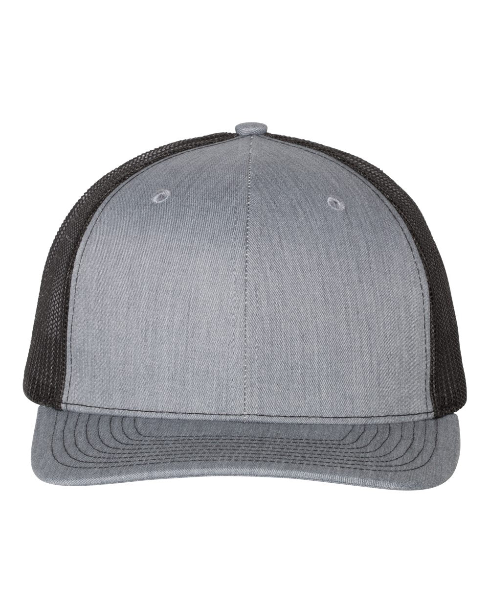 Buy heather-grey-black Richardson 112 - Personalized Snapback Trucker Cap