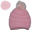 Winter Beanie W/Removable Fur Pom-Pom - Warm Knit Soft Ladies Beanie Hat - 5366 image 0