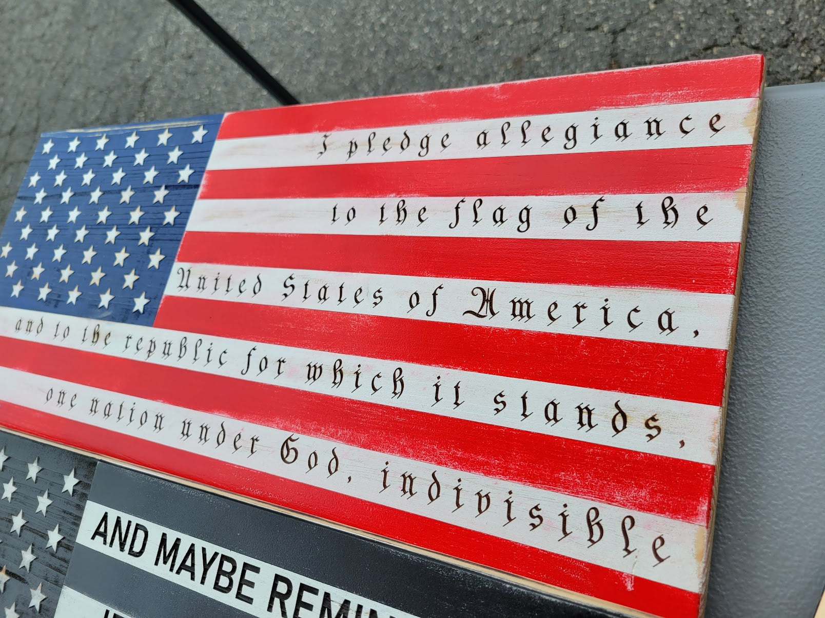 American Wooden Flag, Rustic American Flag, Patriotic, Wall Art Decor, Wedding image 4