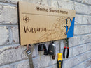 Magnetic Key Holder For Wall, Custom Wooden Location Map image 7