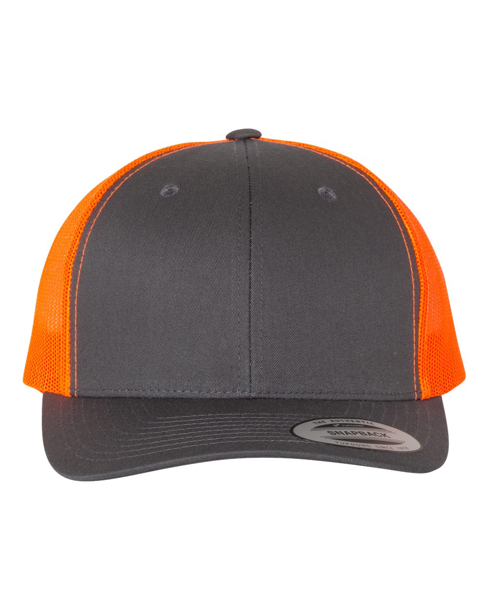 Buy charcoal-neon-orange YP Classics - 6606 Retro Trucker Cap - Personalized