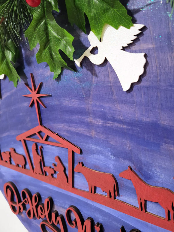 Christmas Door Hanger 18" X-mas trees, front door decor, makes a great gift image 13