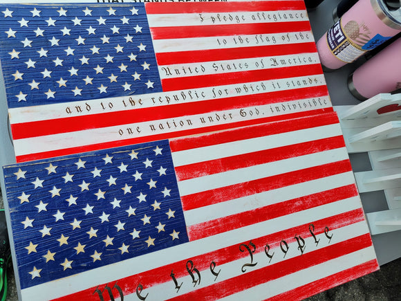 American Wooden Flag, Rustic American Flag, Patriotic, Wall Art Decor, Wedding image 2