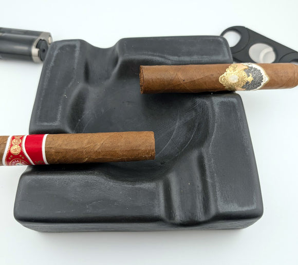 Pinnacle Luxury Concrete Ashtray 6.25 inch round corner square, various colors image 0