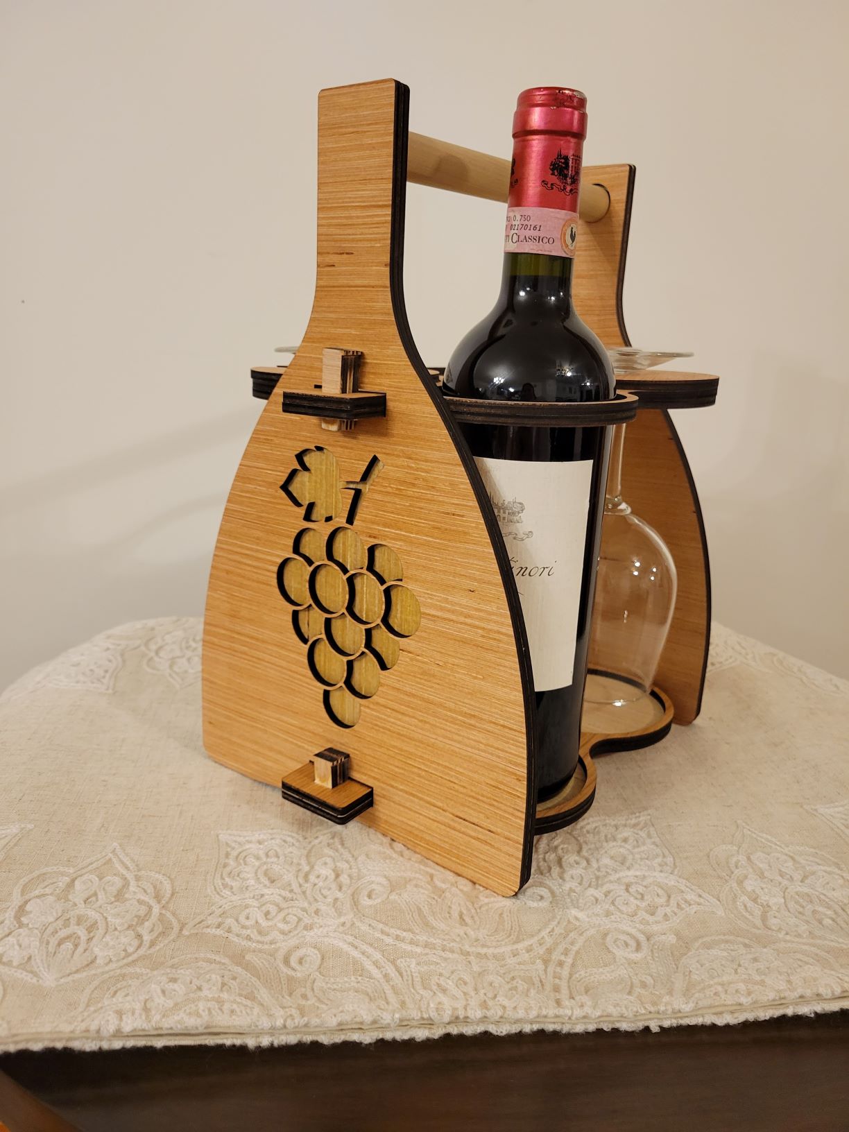 Wood Wine carrier with glass holder image 9