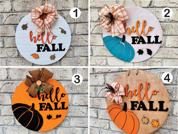 Hello Fall Door Hanger - various sizes and designs