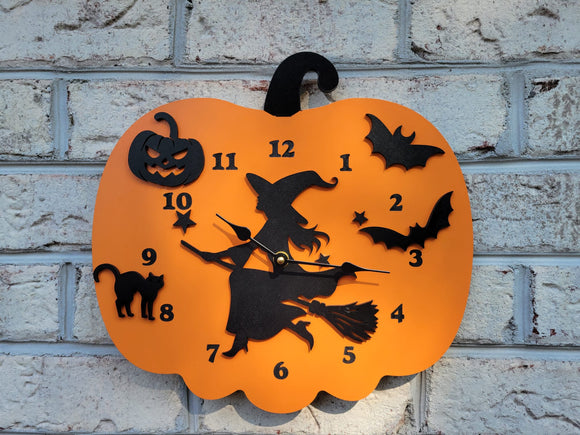Halloween Pumpkin Wall clock 13.75 inch, quiet mechanism