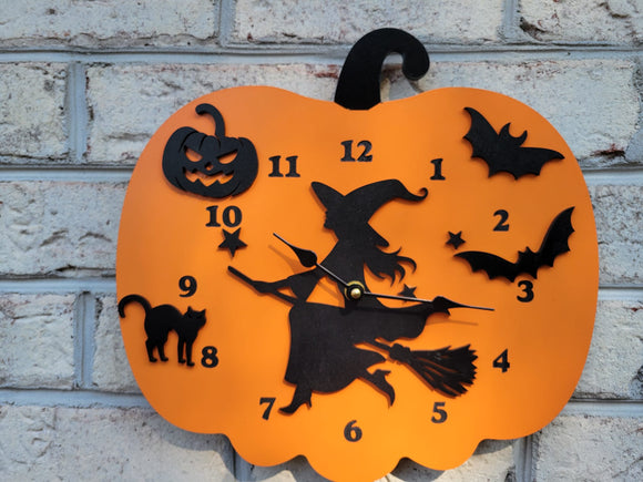 Halloween Pumpkin Wall clock 13.75 inch, quiet mechanism