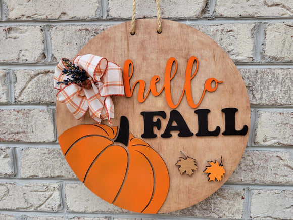 Hello Fall Door Hanger - various sizes and designs