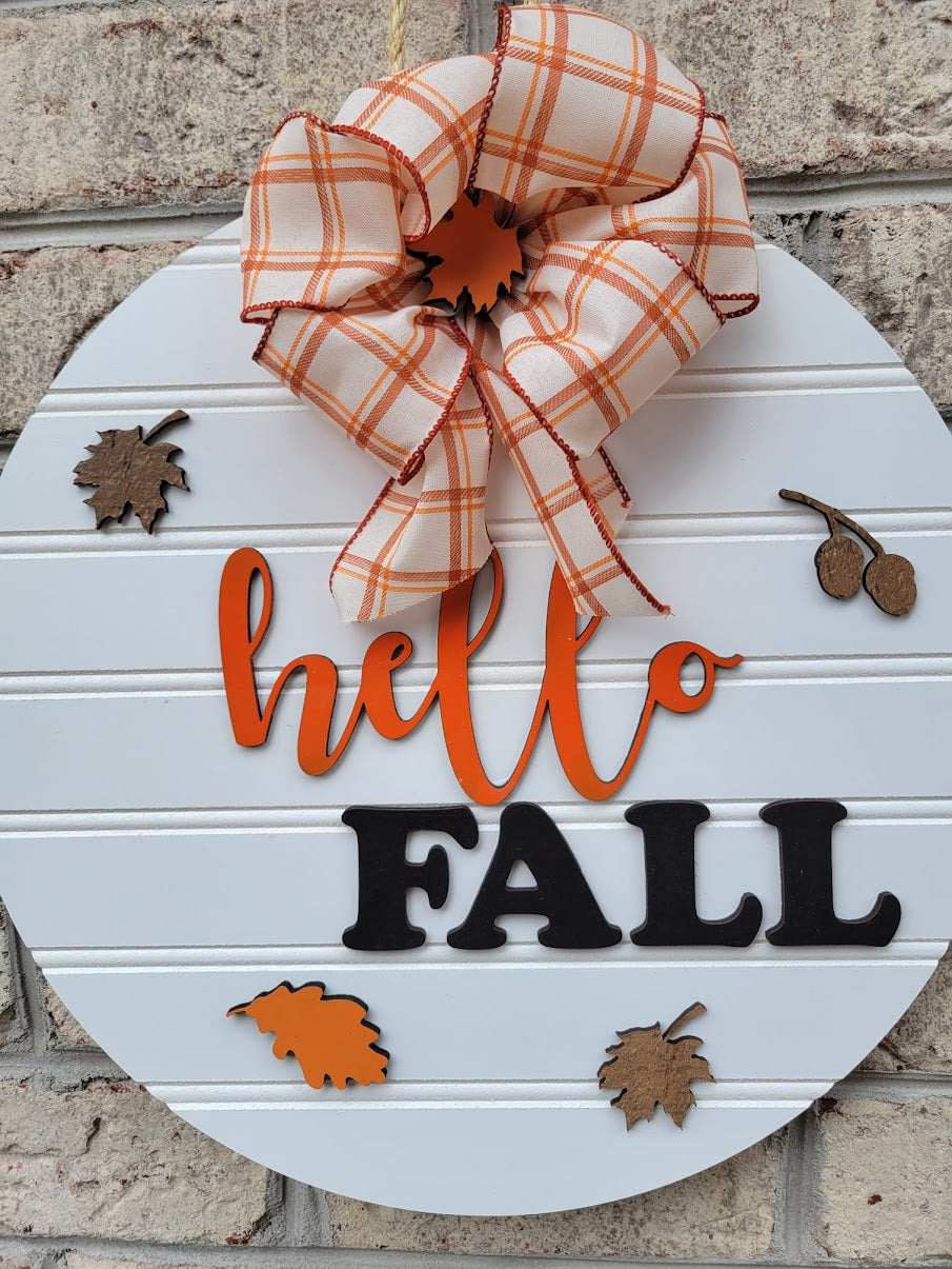 Hello Fall Door Hanger - various sizes and designs - 0