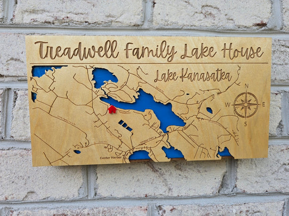 Magnetic Key Holder For Wall, Custom Wooden Location Map