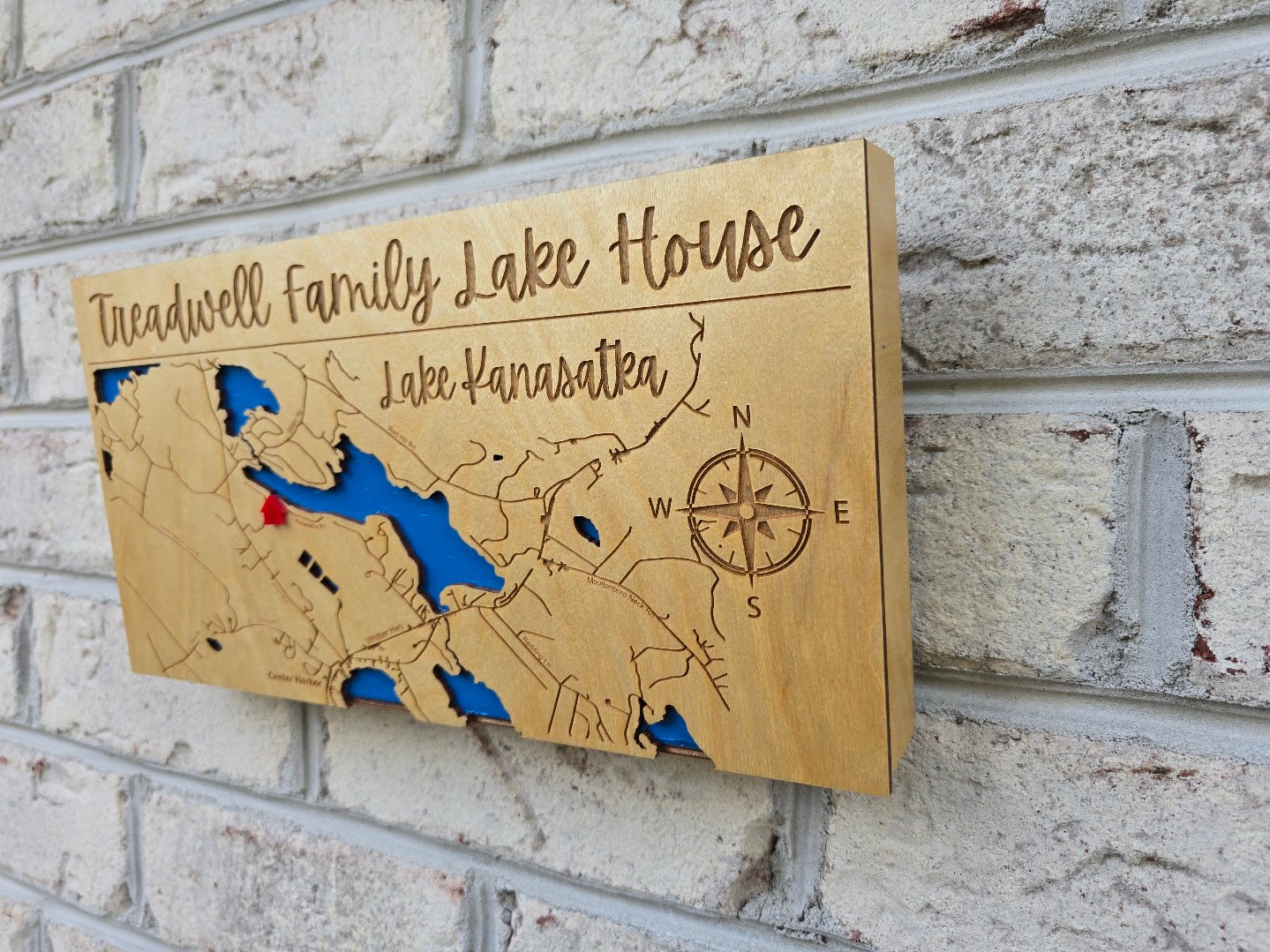 Magnetic Key Holder For Wall, Custom Wooden Location Map