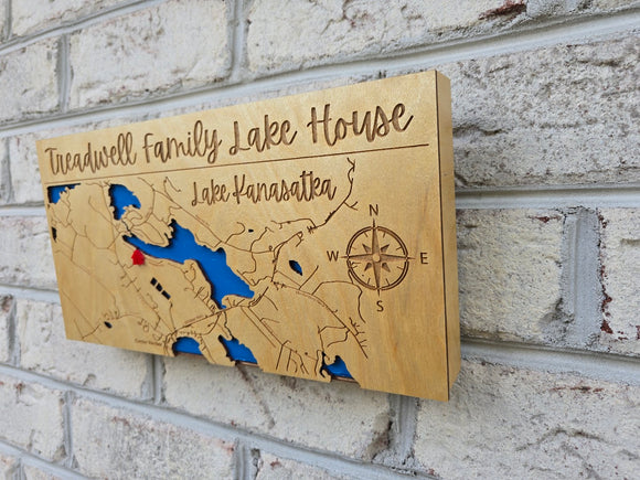 Magnetic Key Holder For Wall, Custom Wooden Location Map