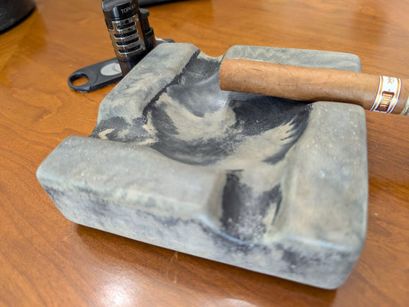 Pinnacle Luxury Concrete Ashtray 6.25 inch round corner square, various colors image 1