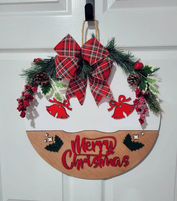 Christmas Door Hanger 18" X-mas trees, front door decor, makes a great gift image 5