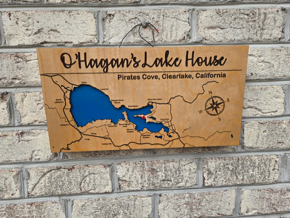 Magnetic Key Holder For Wall, Custom Wooden Location Map image 5