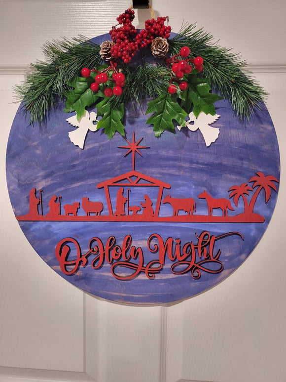 Christmas Door Hanger 18" X-mas trees, front door decor, makes a great gift image 12