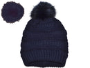 Winter Beanie W/Removable Fur Pom-Pom - Warm Knit Soft Ladies Beanie Hat - 5366 image 5