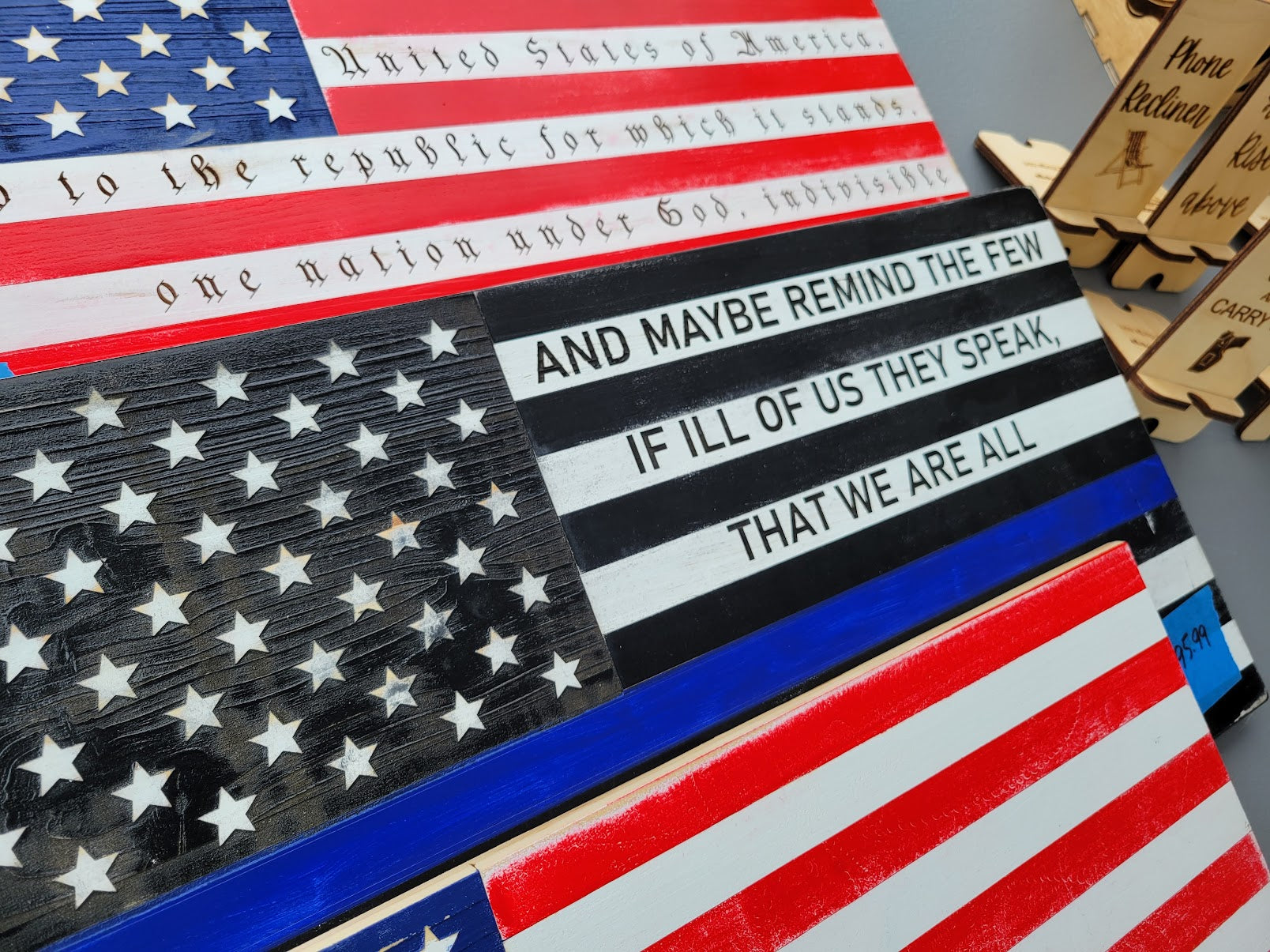American Wooden Flag, Rustic American Flag, Patriotic, Wall Art Decor, Wedding image 6
