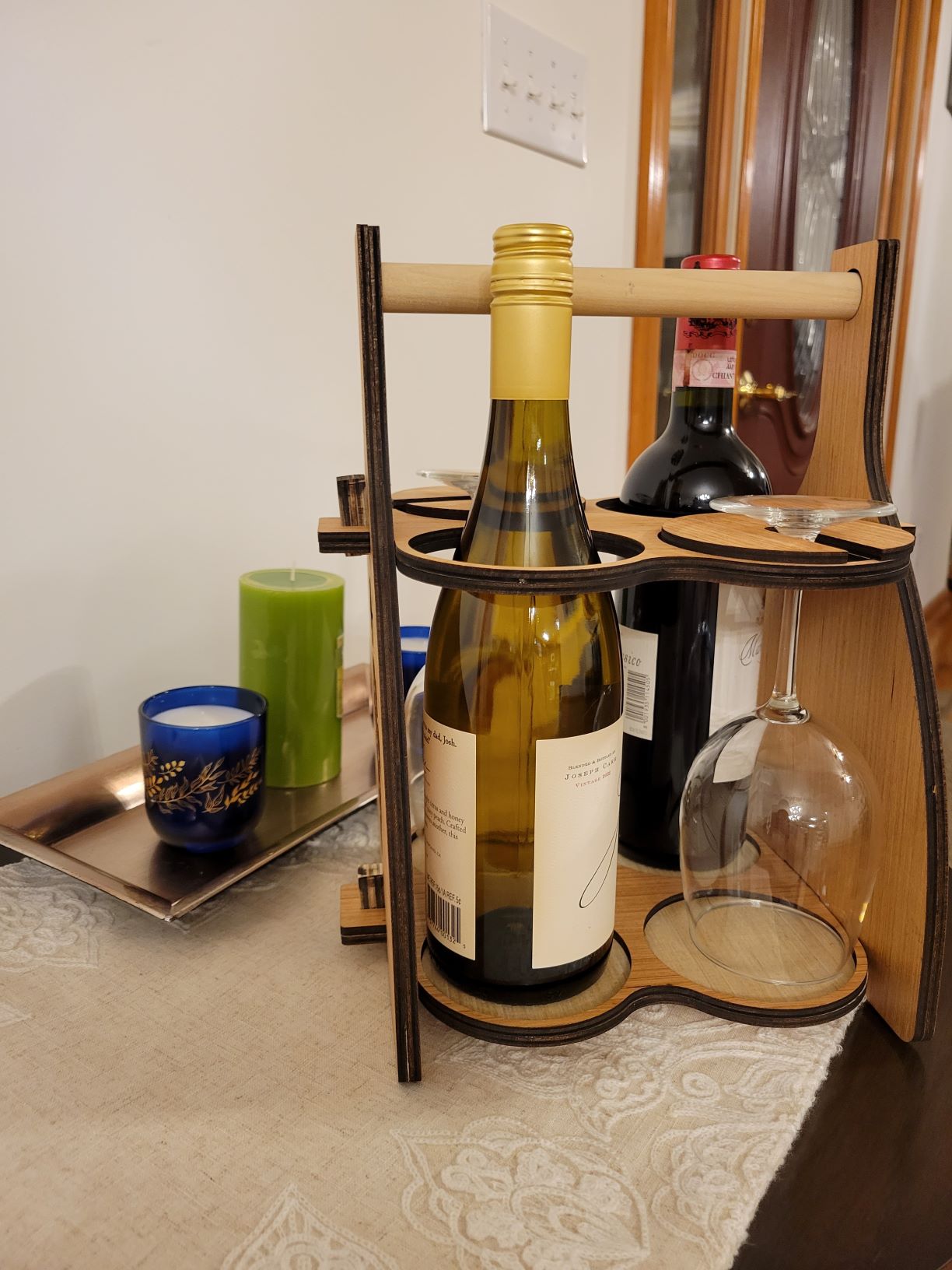 Wood Wine carrier with glass holder image 6