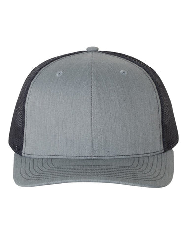 Buy heather-grey-navy Richardson 112 - Personalized Snapback Trucker Cap